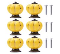 6 boutons d'armoire en céramique, motif citrouille, boutons de meuble en céramique, poignées d'armoire, boutons en céramique pour meubles avec vis, pour meubles de bureau, armoires de cuisine, tiroirs