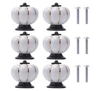 6 boutons d'armoire en céramique, motif citrouille, boutons de meuble en céramique, poignées d'armoire, boutons en céramique pour meubles avec vis, pour mobilier de bureau, armoires de cuisine, tiroir