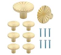 6 boutons ronds pour armoires, boutons de meubles, poignées dorées pour armoires et commodes, vis comprises