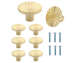 6 boutons ronds pour armoires, boutons de meubles, poignées dorées pour armoires et commodes, vis comprises