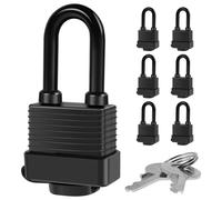 6 cadenas en laiton, de même modèle, étanches, pour une utilisation en extérieur, avec 12 clés
