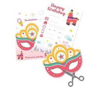 6 Cartes d'invitation à découper - Princesse Multicolore G