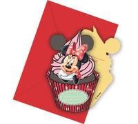 6 Cartes d'invitation avec enveloppes Minnie café