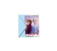 Lot de 6 Cartes d'invitation La Reine des neiges 2 avec enveloppes