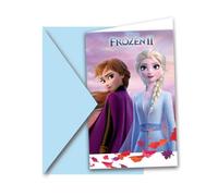 6 Cartons D'invitations Et Enveloppes La Reine Des Neiges 2 Multicolore