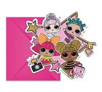 6 cartons invitation enveloppes lol surprise - isap llol91045 Multicolore G
