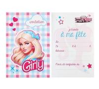 6 cartons invitation poupée mode 10x15cm - générique 8783 0-99 Rose G