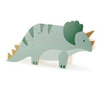 6 cartons invitation tricératops 18.5x9.4cm vert - générique zpp2 Vert G