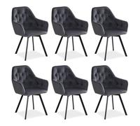 6 chaises de salle à manger gris velours, pivotantes et confort - Homestyle4u
