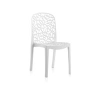 6 chaises de table-salle à manger - cuisine - interieur-exterieur en résine blanc - Longueur 47 x Profondeur 50 x Hauteur 87 cm