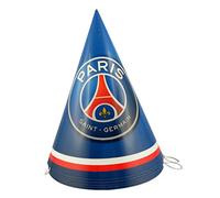 6 Chapeaux de fête en carton PSG 16 cm - Bleu - Taille Unique