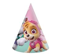 6 Chapeaux de fête Pat'Patrouille Skye et Everest - Rose - Taille Unique