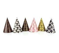 6 chapeaux pointus carton art déco - cda 20207 Multicolore G
