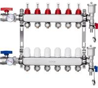 6 circuits de chauffage Distributeur de circuits de chauffage au sol Indicateur de débit 5L/min
