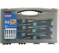 LEMAN - Coffret de 6 ciseaux à bois 780.500.06 - manche bi-matière Ø 6-30 mm