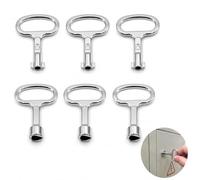6 Clés Armoire Électrique, 3 Modèles à Fente + 3 Triangulaires, Clé Sécurité pour Compteur Gaz Eau, Outil Universel Coffret Électrique Zinc Alliage Multifonction