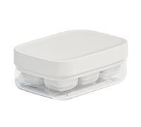 6 Compartment Mini Ice Tray Press Release Lid Spill Proof Ice Cube Mold Storage Box for Single Serve Freezer Use PP PET TPE ABS Compact (White)