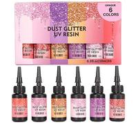 6 couleurs de résine UV à durcissement rapide, adhésif UV pour petite résine UV, fabrication de bijoux boucles d'oreilles, bagues, porte-clés 10 ml par bouteille (Série rouge)