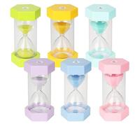 6 Couleurs Minuteur Sablier,Sablier Colore kit,1/3/5/10/15/30 Minutes,Minuterie de Couleur,Adaptée à la Cuisine, à La Maison, à la Vie des Enfants, Minuterie de Jeu