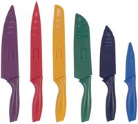 Rosenstein & Söhne 6 couteaux de cuisine colorés en acier inoxydable