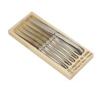 6 couteaux Laguiole tout inox et coffret bois Jean Dubost