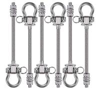 6 crochets pour hamac, 210 mm, pour hamac, fixation sur poutres en bois, filetage M10, pour charges lourdes, pour fauteuil suspendu, pour plafond en béton, en acier inoxydable, sac de frappe pivotant,