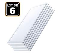 6 Dalles LED 40W 120x30 Blanc Froid 6000k
