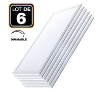 6 Dalles LED 40W 120x30 DIMMABLE Blanc Froid 6000k