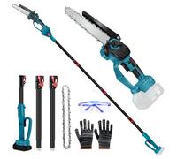 6" Élagueuse professionnelle sans fil compatible avec Makita 18 V | scie à élaguer 2 en 1, avec manche télescopique et télescopique, hauteur de travail 4,5 m (sur batterie)