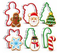 6 emporte-pièces sur le thème de Noël, avec bordure en PVC, ensemble de moules en acier inoxydable