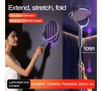 6-en-1 Tapette électrique rétractable anti-moustiques, lampe anti-moustiques, tapette à mouches, tueur de moustiques domestique rechargeable 500 mAh 1pc[Régulier]Livraison aléatoireABS