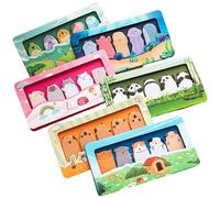 6 Ensemble de Mini Notes Autocollantes, 6 Styles d'Onglets d'Index 'Animaux de Dessin Animé Mignons, Drapeaux Notes Autocollantes Inscriptibles Amusants Réutilisables pour Fournitures Scolaires