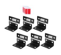 6 Ensembles Loquet Magnétique pour Porte de Placard, Noir, sans | Fermeture Discrète en Fer Nickelé et Aimant, Force Fiable, pour Tiroir et Porte de Meuble