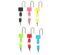 6 Ensembles Mini Cadenas Coloré avec Clés, Lot de Sets | Corps Plastique, Anse Alliage Fer-cuivre, Usage Voyage et Bateau, pour Coffret Bijoux et Carnet