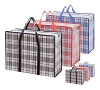 6 Extra Large Panier a Linge, Sac de Rangement Réutilisable, Grand Sac Cabas Multi-usages à Fermeture Zippée, Sac de déménagement