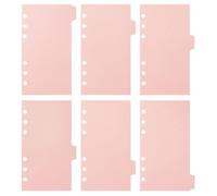 6 Feuilles Intercalaires de Classeur à 6 Trous en PP Rose | Séparation Claire, Onglets Réutilisables, Format A5 pour Cahiers et Dossiers, Usage École ou Bureau