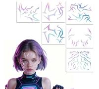 6 Feuilles K pop Tatouages Temporaires Hunter, Tatouages de Démons Costume, pour Cosplay, Carnaval, Halloween, Soirée sur Scène