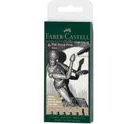 Faber-Castell Pitt Artist Pen Lot de 6 feutres à l'encre de Chine - 199 Noir