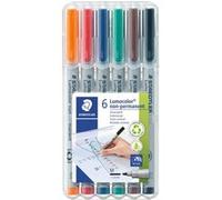 Staedtler Marqueur non permanent Lumocolor 315M – Pointe 1,0 mm – Effaçable à sec – Étui de 6