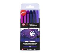 6 Feutres - Pointe Pinceaux - Koi Coloring Brush Pen Galaxy Colours - Sakura