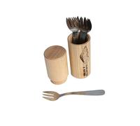 6 fourchettes à huitres + fourreau en bois Roger Orfèvre