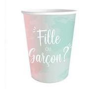 6 gobelets carton gender reveal 25 icolore - sud trading cd7385 Rose G