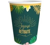 6 gobelets carton retraite tropical 25cl vert - générique cd6731 Vert G