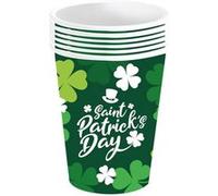 6 gobelets carton shamrock st patrick 24cl vert - générique 31165 Vert G