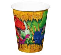 6 Gobelets En Carton Dinosaures 250 Ml Taille Unique Multicolore