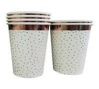 6 Gobelets Pois Carton Rose Gold Rose G