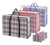 6 grands paniers à linge, sacs rangement réutilisables, sac cabas multi-usages avec fermeture zip, sac déménagement