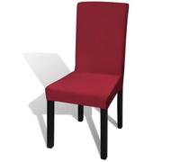 6 housses de chaise dos droit extensibles bordeaux