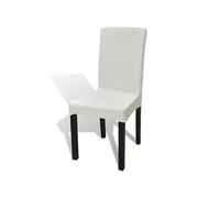 6 housses de chaise dos droit extensibles crème