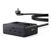 6 in 1 Power Strip Surge Arrester and Surge Protector 3680 W 2 AC 4 USB 20 W Power Block with Switch Compatible with iPhone 16 Plus Pro Max 15 iPad MacBook Galaxy S25 Long Cable 1.5 m